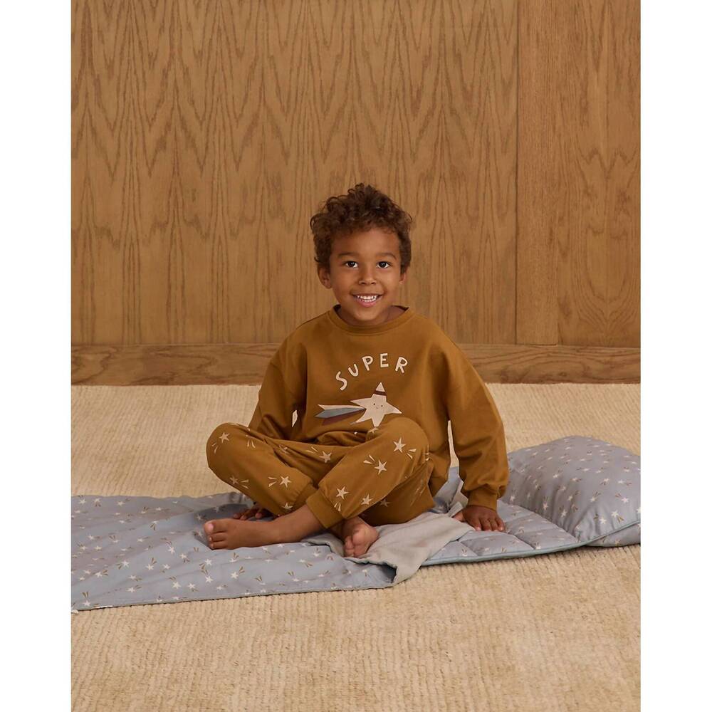 NEW RYLEE + CRU relaxed sweatshirt jogger set in super star